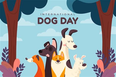 Free Vector | Flat background for international dog day celebration