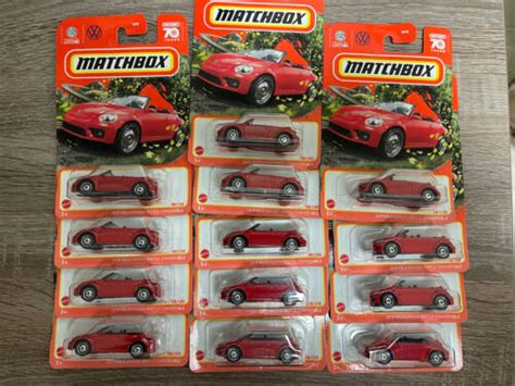 Matchbox Th Year Anniversary Volkswagen Convertible Beetle Lot Set Of