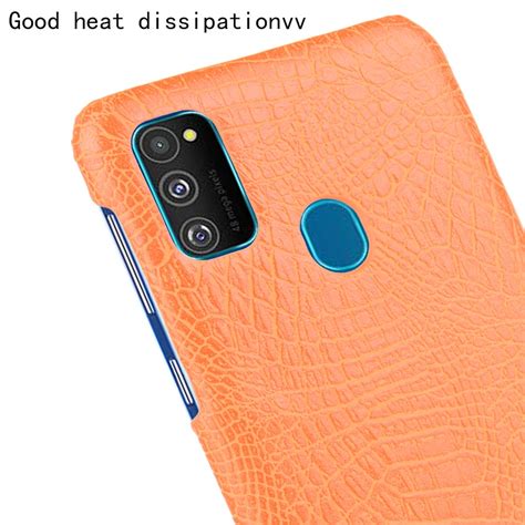 For Galaxy M S Shockproof Crocodile Texture Pc Pu Case Orange