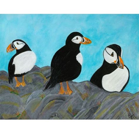 Puffins Painting | NERRL Hand Painted Designs