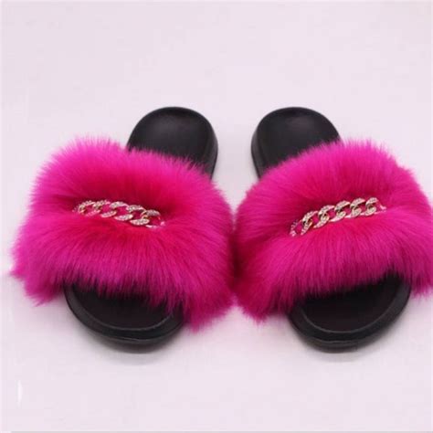 Fur Slides - Etsy