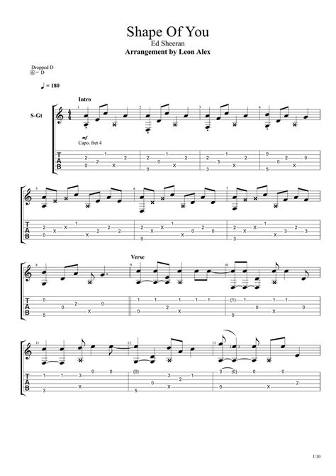 Ed Sheeran - Shape Of You (Guitar) Sheet by Leon Alex