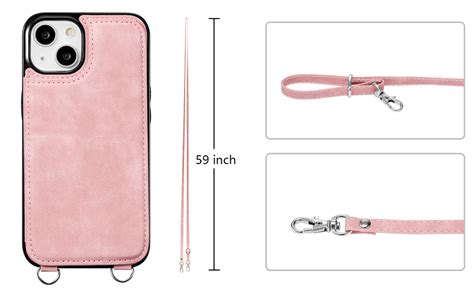 Ztofera Crossbody Lanyard Case For Iphone Matte Pu Leather