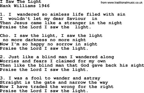 Most Popular Church Hymns and Songs: I Saw The Light - Lyrics, PPTX and PDF