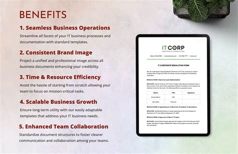 IT Corporate Resolution Form Template In Word PDF Google Docs