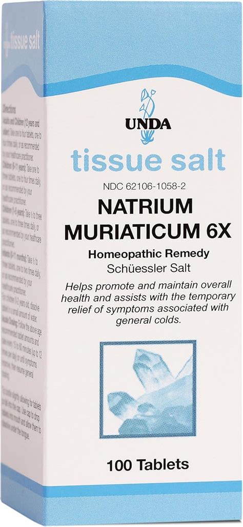 UNDA Natrium Muriaticum 6X sal Remedio homeopático ayuda a mantener