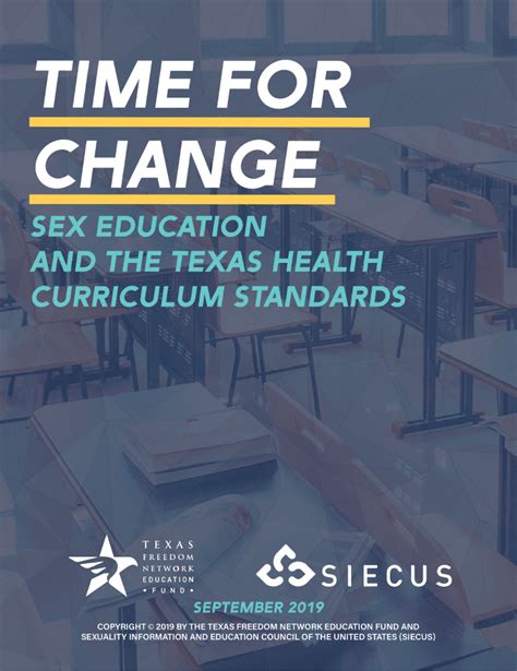 Time For Change Sex Ed And The Texas Health Curriculum Standards SIECUS