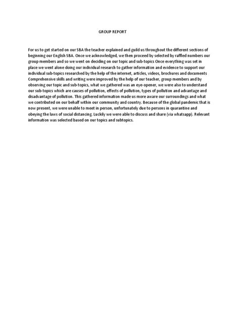 group report  english sba