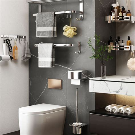 Contemporary Chrome Bathroom Hardware Set Polished Chrome Bathroom Set ...