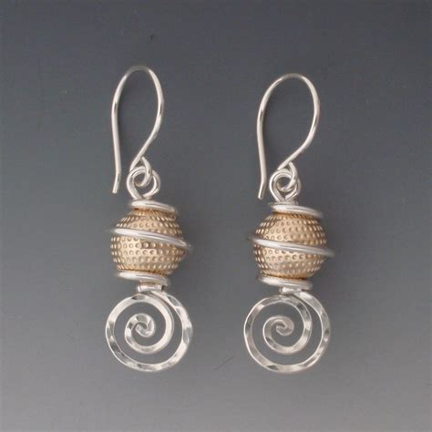 Silver and Gold Earrings - Unique Gold & Silver Earrings by BJChristian ...