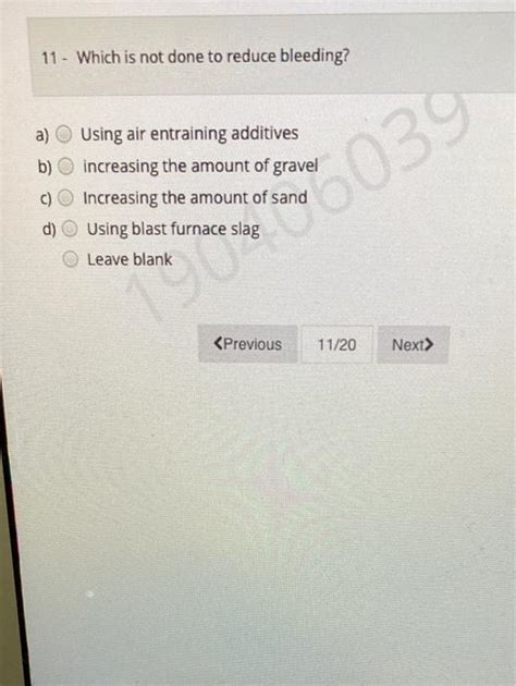 Solved 11 Which Is Not Done To Reduce Bleeding A O Using