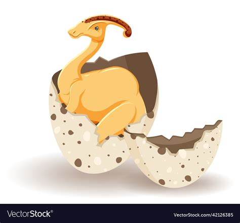 Parasaurolophus Hatching From Egg Royalty Free Vector Image