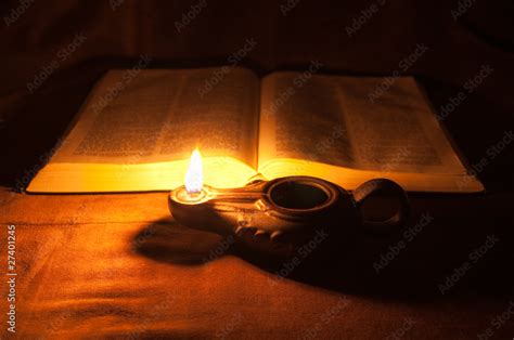 Oil Lamp and Bible Stock Photo | Adobe Stock