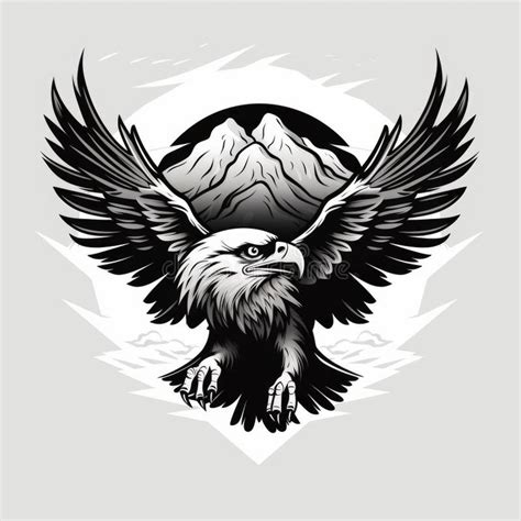 Black and White Eagle Emblem Logo Stock Illustration - Illustration of ...