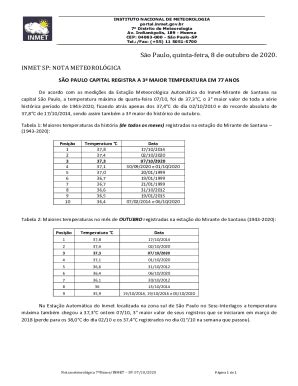 Fillable Online So Paulo Capital Registra A Maior Temperatura Em