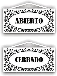 Abierto Cerrado Double Sided Open Closed Sign In Spanish Solid Pvc