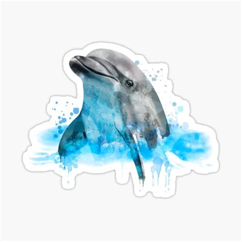 "Dolphin, Watercolor Dolphin, Dolphin in Water" Sticker for Sale by ...