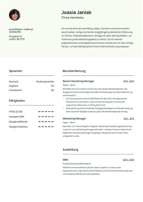 CV po niemiecku Wzór pomogą Ci napisać profesjonalne CV