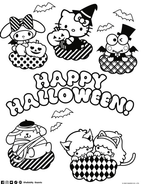 Hello Kitty and Friends Halloween Coloring Pages | Hello kitty ...