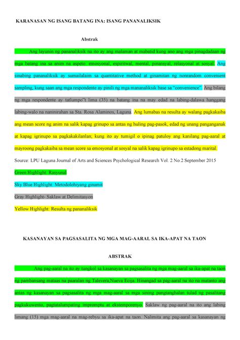 Halimbawa Ng Abstrak Karanasan Ng Isang Batang Ina Isang Pananaliksik Abstrak Ang Layunin Ng