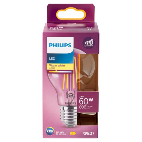 Philips Led Goccia Filamento 60W E27 2700K Carrefour