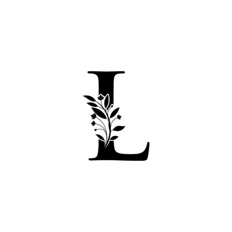 floral letra l logo icono lujo alfabeto fuente inicial diseño aislado