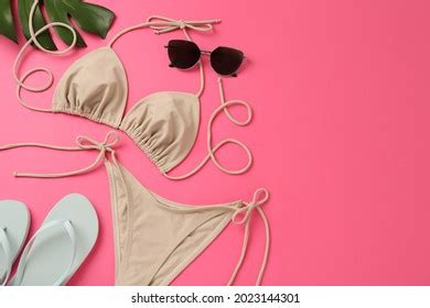Flat Lay Composition Stylish Bikini On Stock Photo Shutterstock