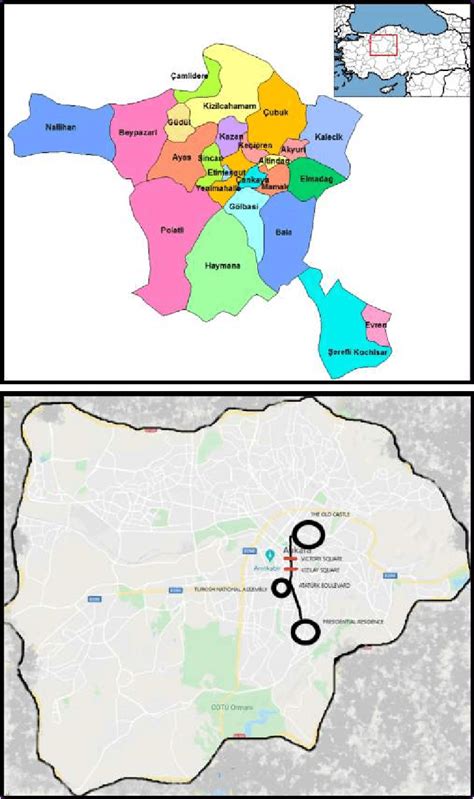 Macroform maps: Ankara in Turkey, Çankaya in Ankara, The Victory Square ...