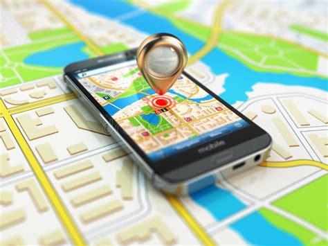 Concepto Móvil De La Navegación Gps Smartphone En El Mapa De La Ciudad