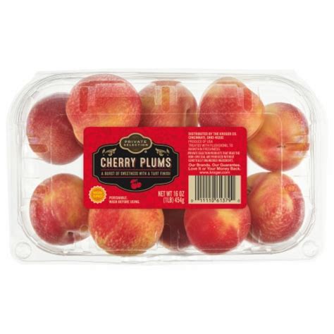 Private Selection Fresh Cherry Plums In 1 LB Clamshell 1 Lb King