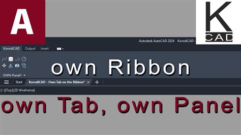 Autocad 1 Options Own Ribbon Own Tab Own Panel Ribbon Cad Youtube