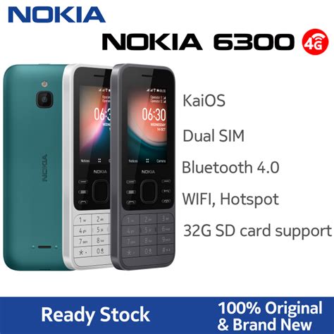 New and Original Nokia 6300 4G KaiOS Wifi Feature Phone Multilingual ...