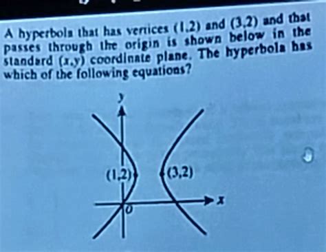 A Hyperbola That Has Vertices 12 And 32 And That Passes Through