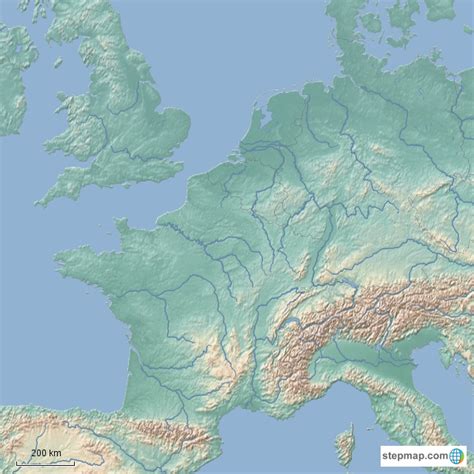 Map Of Europe Rivers And Mountains