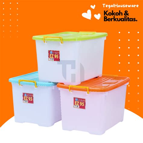 Jual PROMO QEIZASHOP EZY STORAGE BOX 95 LITER CONTAINER BOX KONTAINER