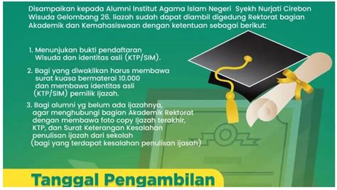 Pengumuman Pengambilan Ijazah Wisudawan Wisudawati XXVI Tahun 2023