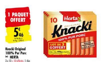 Promo Knacki Original 100 Pur Porc Herta Chez Carrefour ICatalogue Fr