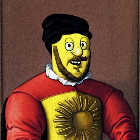 Krea Ai A Renaissance Style Portrait Painting Of Spongebob