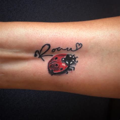 Ladybug, color, small cute tattoo. | Lady bug tattoo, Bug tattoo, Tattoos