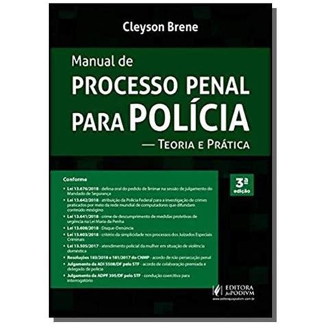 Manual De Processo Penal Para Pol Cia Teoria E Pr Tica Submarino