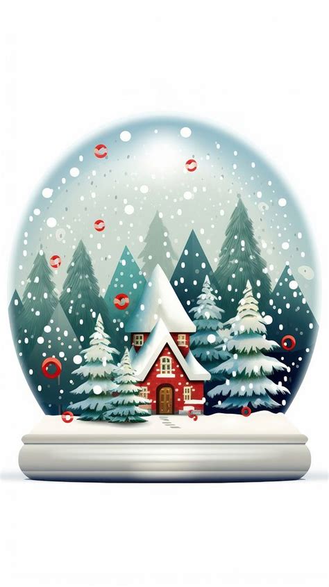 Christmas Snowglobe Pattern Wallpaper Christmas Premium Photo