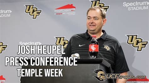 Ucf Football Josh Heupel Press Conference Temple Week Youtube