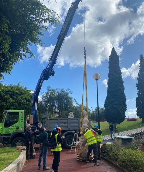 La escultura de Plácido Fleitas vuelve al parque de San Juan de Telde