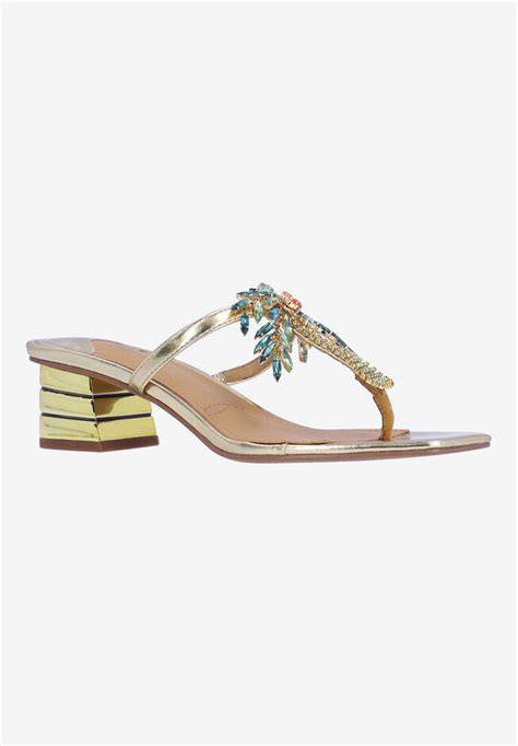 Palmy Dressy Sandal Womens Square Toe Gold Woman Within