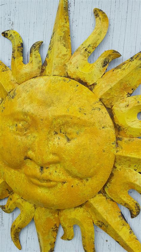 Sunface Wall Decor Garden Decor Metal Sun Wall Art Outdoor Etsy