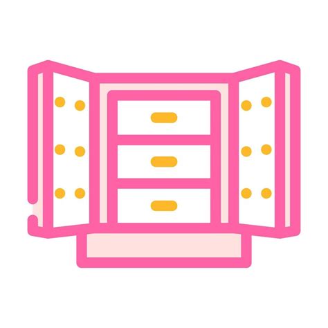 Jewelry Organizer Box Home Interior Color Icon Vector Illustration