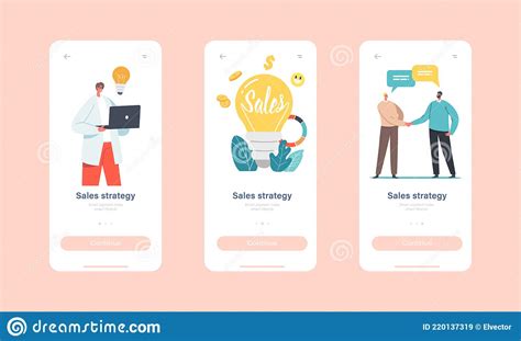 Sales Strategies Mobile App Page Onboard Screen Template Tiny