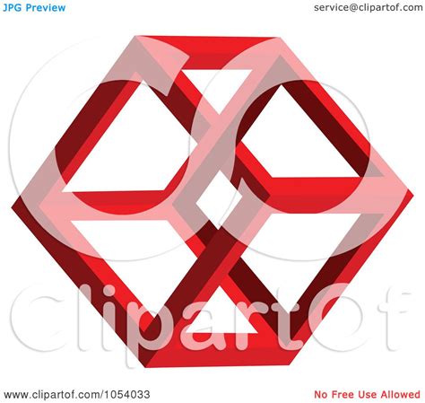 Royalty-Free 3d Vector Clip Art Illustration of a Red Hexagon Shape ...