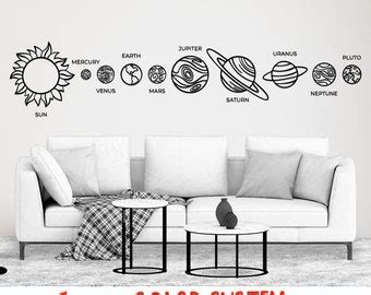 Solar System Svg Orbit Planets Dxf Space Decor Cut File Etsy