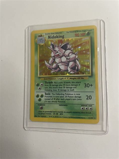 Pokémon Tcg Nidoking Base Set 11102 Holo Unlimited Holo Rare Some Wear